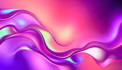 3D modern wallpaper background is made up of a 3d holographic liquid wave, iridescent chrome fluid silk, and neon metal gradient effects.