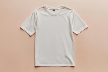 Simple Tshirt Flatlay mockup in beige background created with generative AI