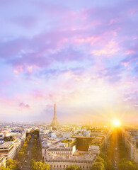 Obraz premium View of Eiffel tower and Paris.
