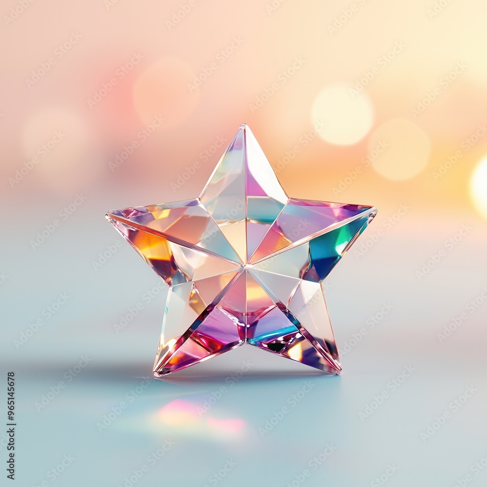 Wall mural crystal star with bokeh background.