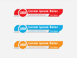 Obraz premium Modern, stylish vector colorful lower thirds set template. Have logo space