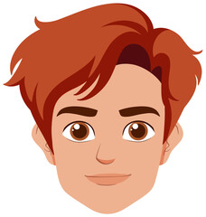 Smiling Red-Haired Cartoon Character