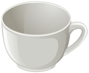 Simple White Ceramic Coffee Cup
