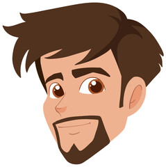 Smiling Cartoon Man with Beard