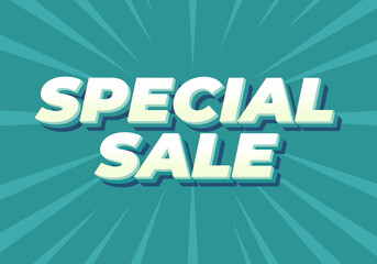 Special sale. Text effect for digital ad in 3D style