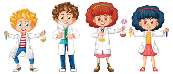 Young Scientists with Test Tubes