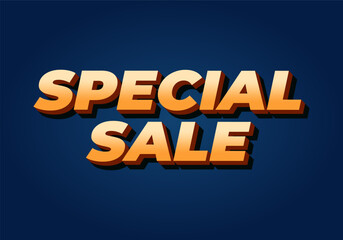 Special sale. Text effect for digital ad in 3D style