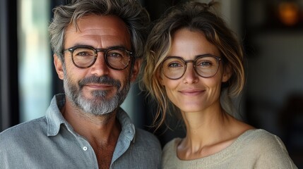 Attractive couple smiling and posing for the camera
