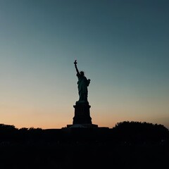 Fototapeta premium Statue of Liberty at sunset