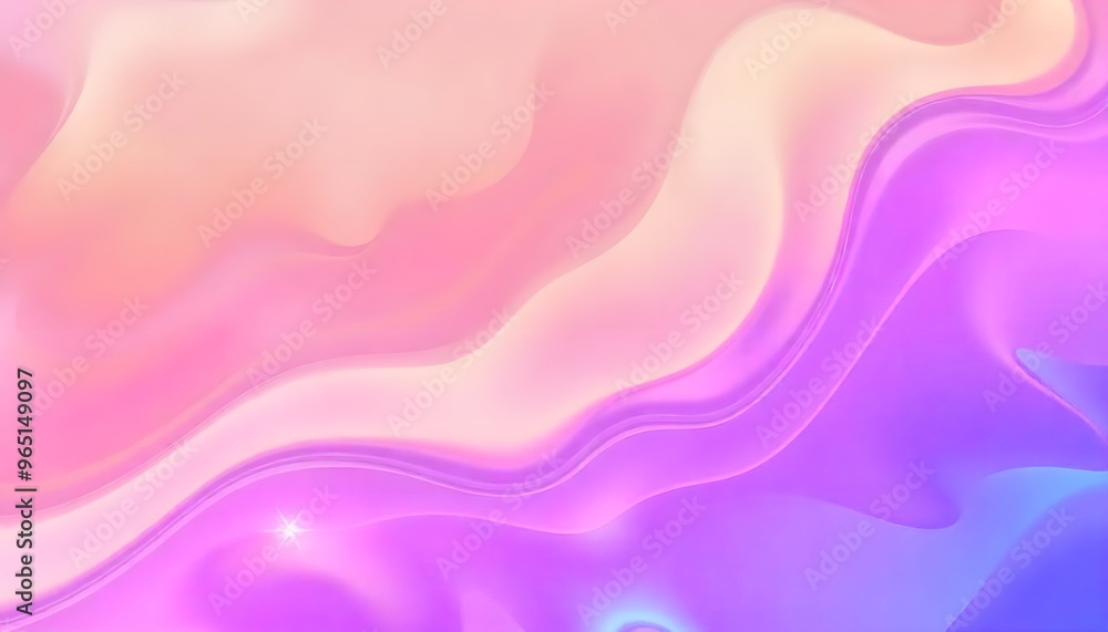 Poster 3d render, abstract background with colorful hologram shapes and shiny curves in the style of a blue