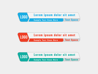 Obraz premium vector colorful lower thirds set template. modern, simple, clean design style.