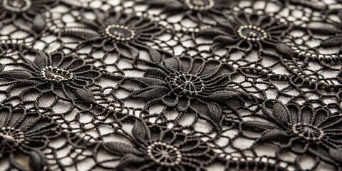 Black Lace Fabric, Closeup, Macro Photography, Lace, Texture, Fabric, Crochet