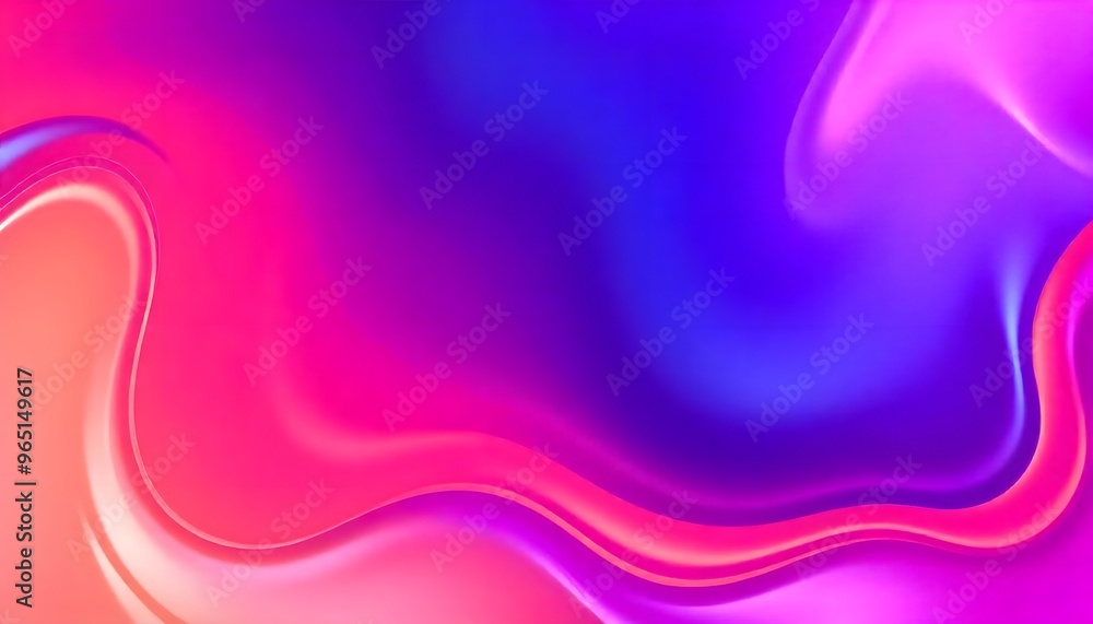 Poster 3d render, abstract background with colorful hologram shapes and shiny curves in the style of a blue