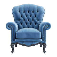 Luxurious Blue Armchair A Plush Sanctuary That Invites Comfort and Style into Any Living Space, Perfect for Relaxation and Sophisticated Decor