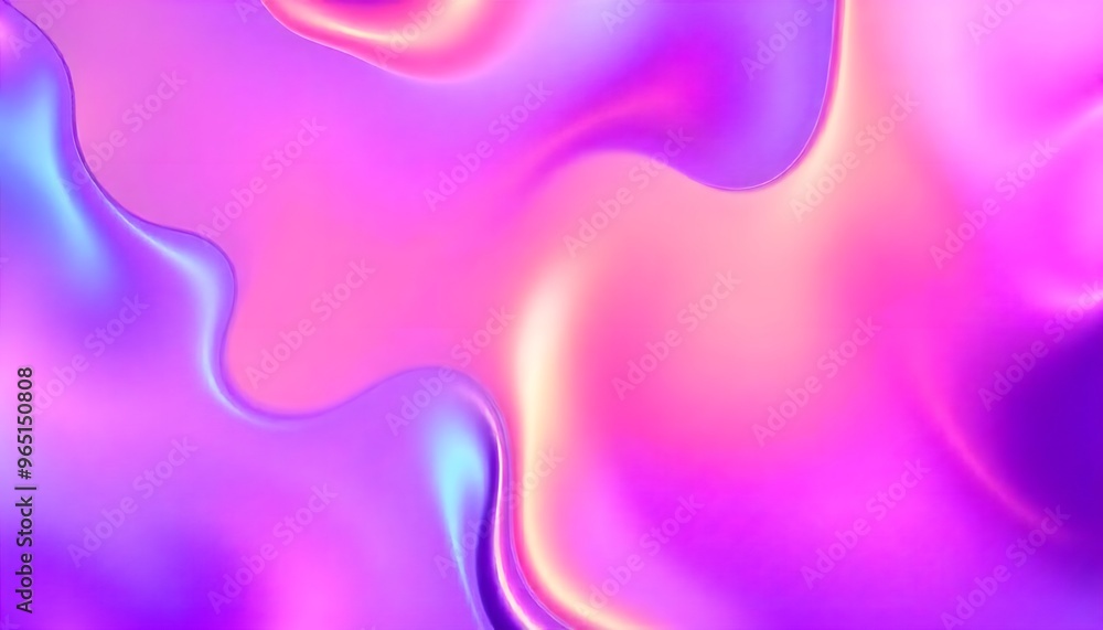 Poster 3d render, abstract background with colorful hologram shapes and shiny curves in the style of a blue