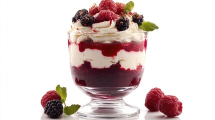 vanilla cream with berries