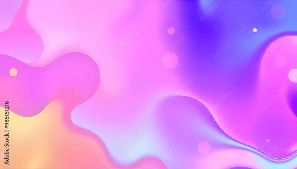 Poster 3d render, abstract background with colorful hologram shapes and shiny curves in the style of a blue