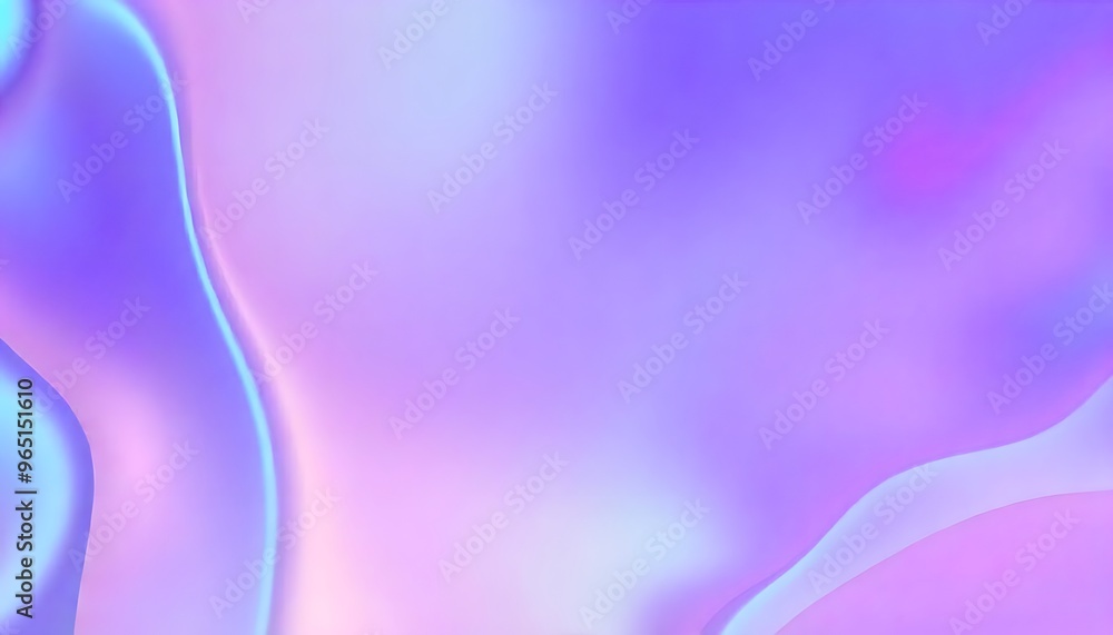 Poster 3d render, abstract background with colorful hologram shapes and shiny curves in the style of a blue