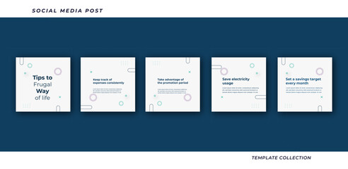 Tips for business online social media marketing tutorial, tips, post banner layout template background design element promotion banner template