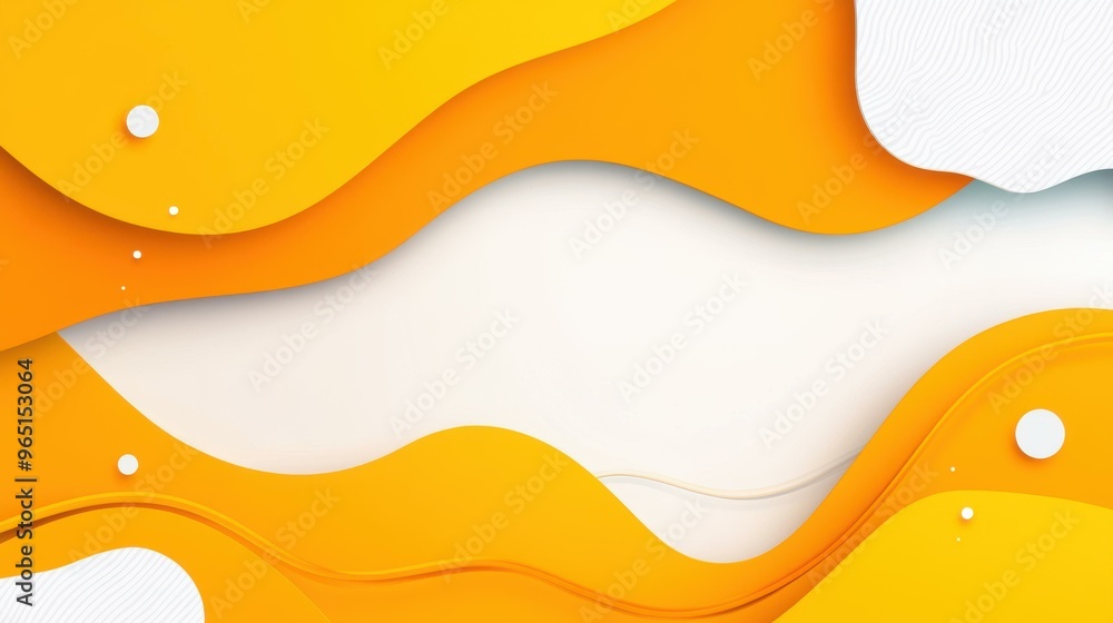Poster eyecatching abstract yellow backdrop with fluid shapes, offering a modern and playful twist to flat 