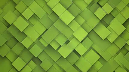 Vibrant abstract green banner showcasing unique square textures in a modern flat style, ideal for any design project.