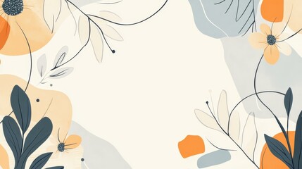 Experience luxury with handdrawn floral lines fused with a vibrant watercolor backdrop in this modern illustration.