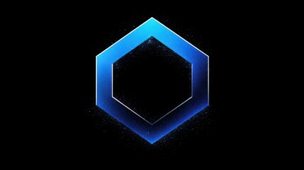 A sleek hexagon logo radiating soft blue energy, blending modern design with a calming aesthetic.