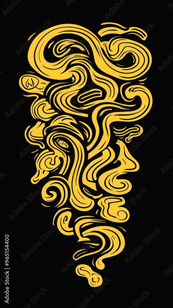 Aufkleber dynamic neural network design featuring a neon yellow question mark on a sleek black background, ign