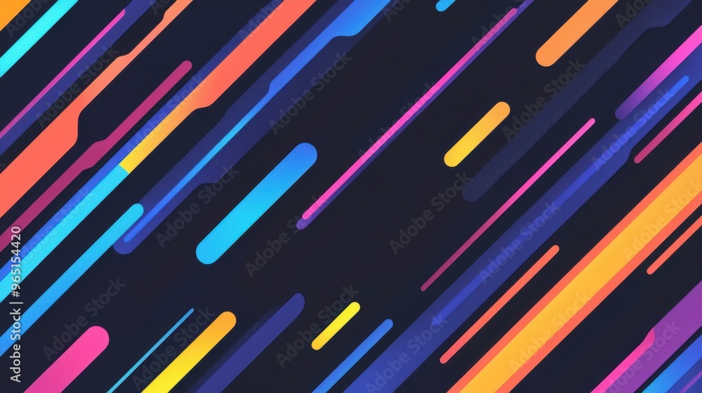 Poster vivid neon lines weave through a dark space, creating a magical energy that captivates and inspires 