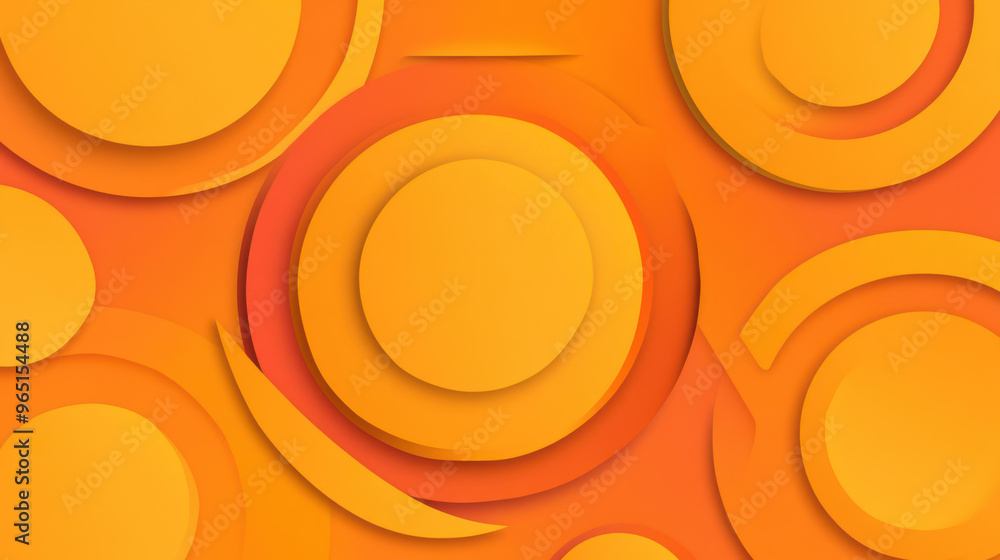 Poster a vibrant orange gradient background features stylish circular lines, creating a unique decorative d