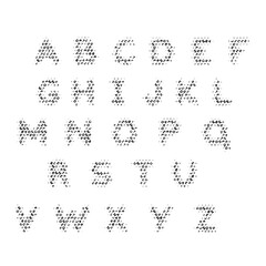 alphabet english  letter vector  set gray gradient mosaic isolated 