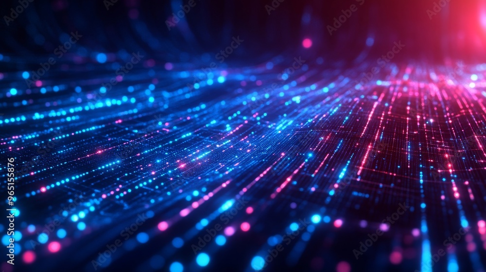 Leinwandbilder Digital in an abstract science background, visualizing the dynamic flow of futuristic technology and information