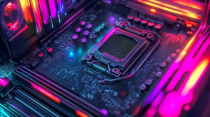 Futuristic Control Room with Global Monitoring