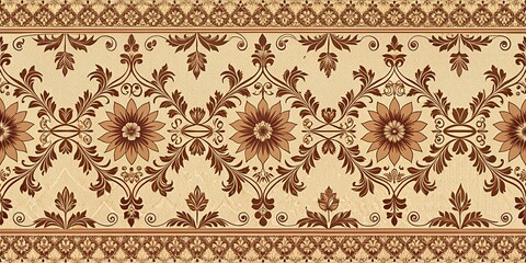 Intricate Brown and Gold Floral Border, floral , pattern , wallpaper , design