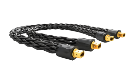 High-performance car engine belt with metal pulleys. Isolated on a transparent background.