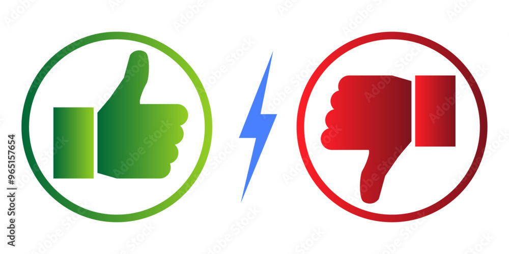 Poster like and dislike icon thumbs up and down vector icons buttons for websites and mobile apps
