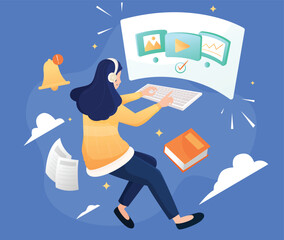 Female Character Design Creative Concept Illustration