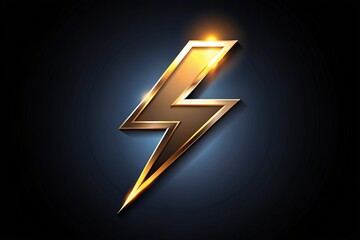 A bold, metallic logo featuring a stylized lightning bolt symbol, conveying energy, strength, and dynamism, isolated on a dark gradient background with subtle gradient effects.