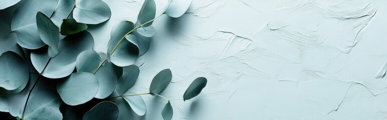 Fototapeta premium background that mimics the pale green color and subtle, waxy texture of eucalyptus leaves, perfect for creating a calm, natural atmosphere