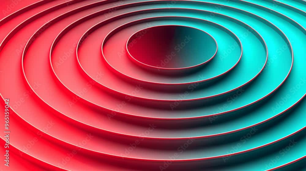 Poster abstract design featuring vibrant color gradients and concentric circles