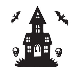 Halloween silhouette vector illustration isolated on white background.