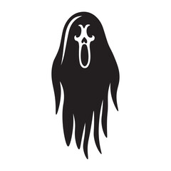 Halloween silhouette vector illustration isolated on white background.