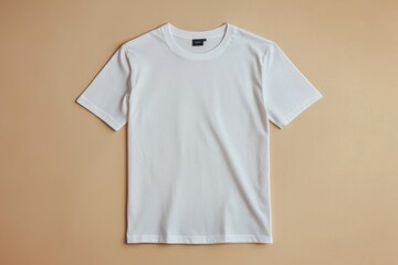 Simple Tshirt Flatlay mockup in beige background created with generative AI