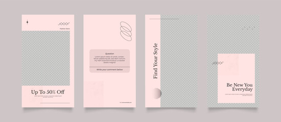 social media template banner fashion sale promotion. fully editable instagram and facebook square post frame puzzle trendy sale poster. pink color vector background