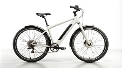 Fototapeta premium Modern electric bike isolated on a white background, electric bike, modern, eco-friendly, sustainable, transportation