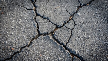 Obraz premium Cracked and weathered asphalt texture background, deterioration, old, pavement, surface, rough, worn, urban, cracked, broken