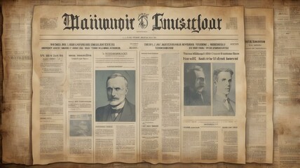 Newspaper paper grunge vintage old aged texture background