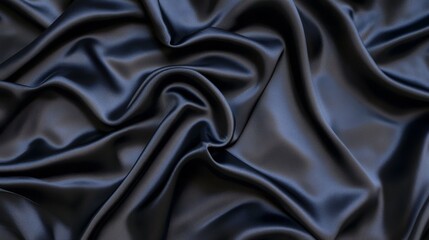 Fototapeta premium Black satin fabric background