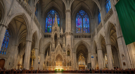 Fototapeta premium interior of the cathedral of notre dame de city