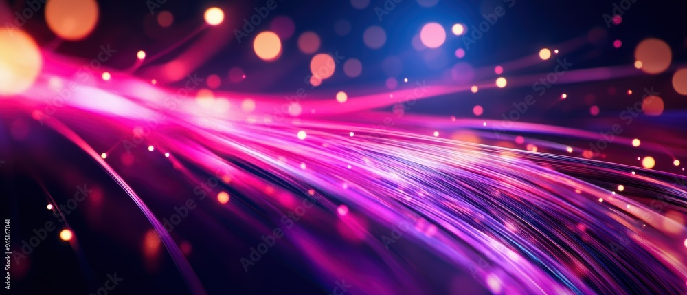 Aufkleber colorful light trails create a dynamic and vibrant abstract background with bright bokeh effects and
